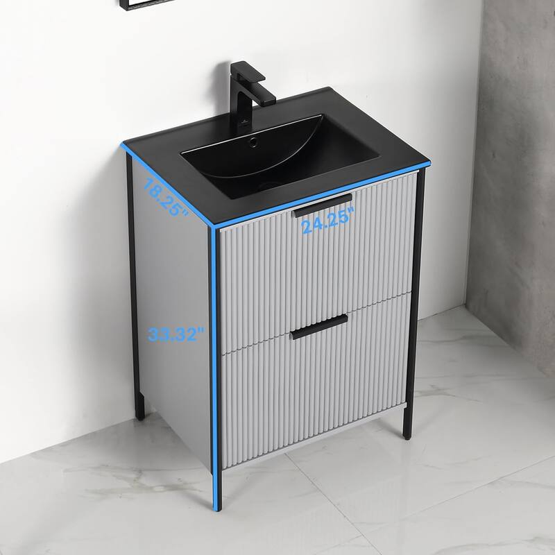 Blossom 24 Inch All Wood Freestanding Bathroom Vanity with Sink