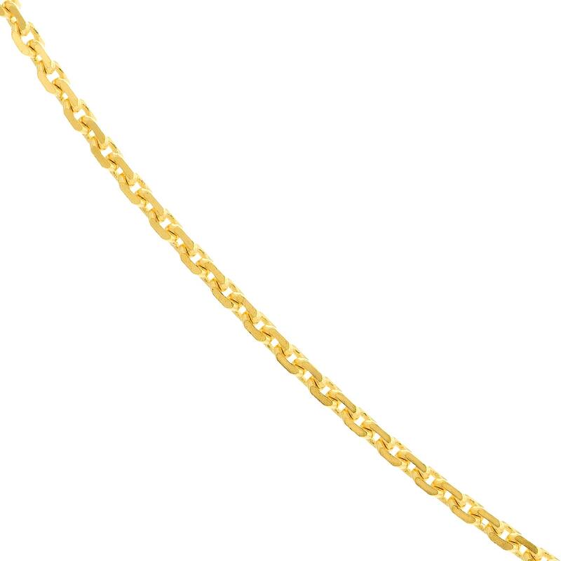 Curata 10k Yellow Gold 0.8mm Diamond Cut Cable Chain Necklace (Lobster)