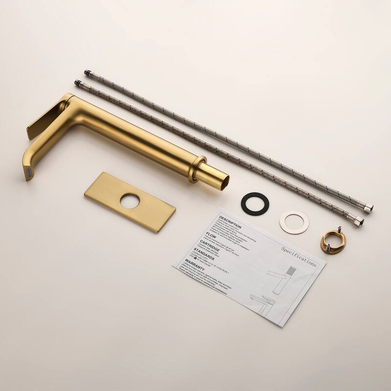 10.9"H Solid Brass Single-handle Bathroom Sink Faucet