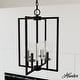preview thumbnail 1 of 5, Hunter Kerrison Geometric Pendant - Seeded Glass - Square or Linear - Dining Room, Entry, Island - Contemporary, Industrial 15" X 21" - 4 Light - Natural Iron
