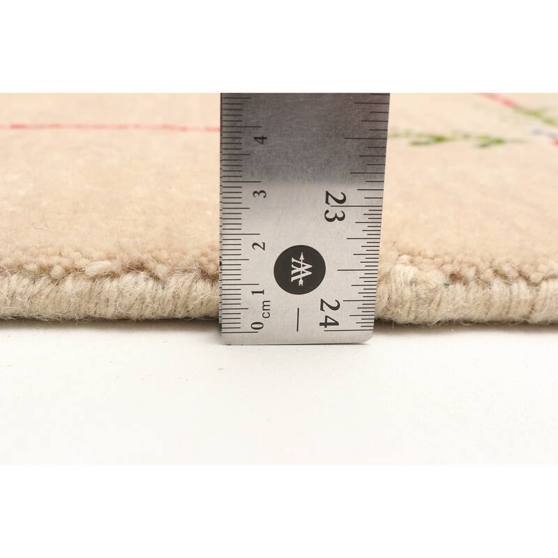 ECARPETGALLERY Hand Loomed Kashkuli Gabbeh Beige Wool Rug - 3'2 x 5'0