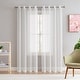 preview thumbnail 97 of 117, HLC.me 2 Piece Semi Sheer Voile Window Curtain Drapes Grommet Top Panels Bedroom, Living Room - Set of 2 panels