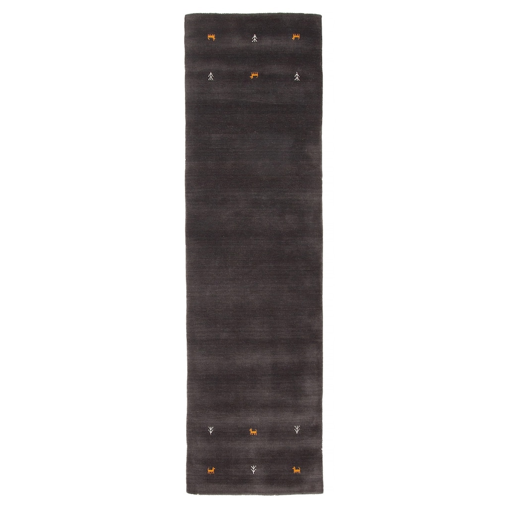 Kashkuli Gabbeh Grey Rug 2'6" x 9'9" - 2'6 x 9'9