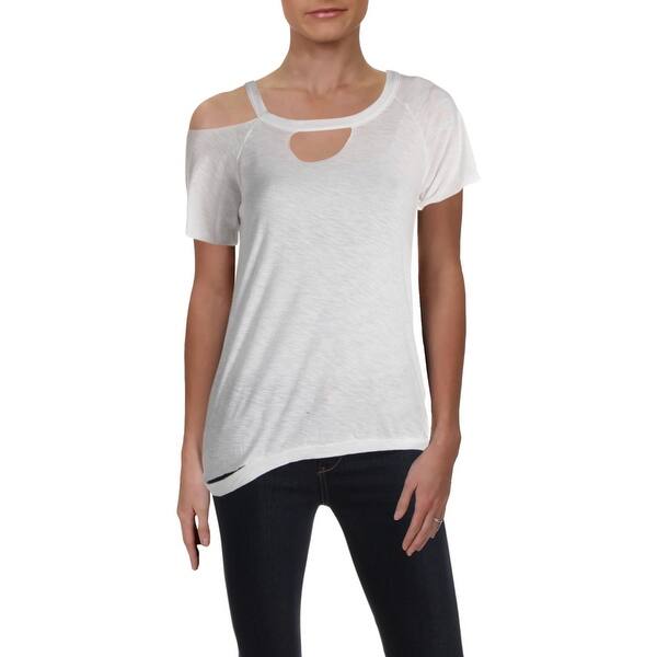 Shop Michelle By Comune Womens Banning T Shirt Cut Out Short Sleeves Overstock 30126328 White Xs