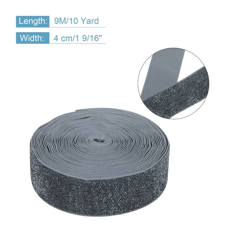 Metallic Glitter Velvet Ribbon for Gift Wrapping - Grey - 1 9/16"x 10 Yard