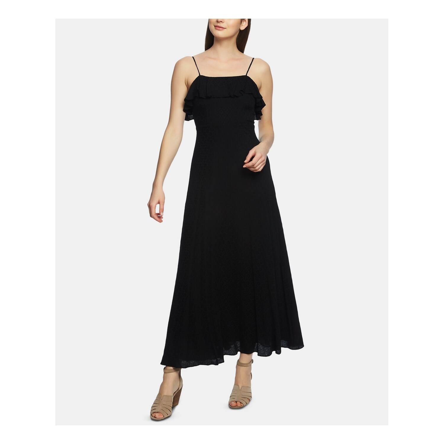 black spaghetti strap maxi dress