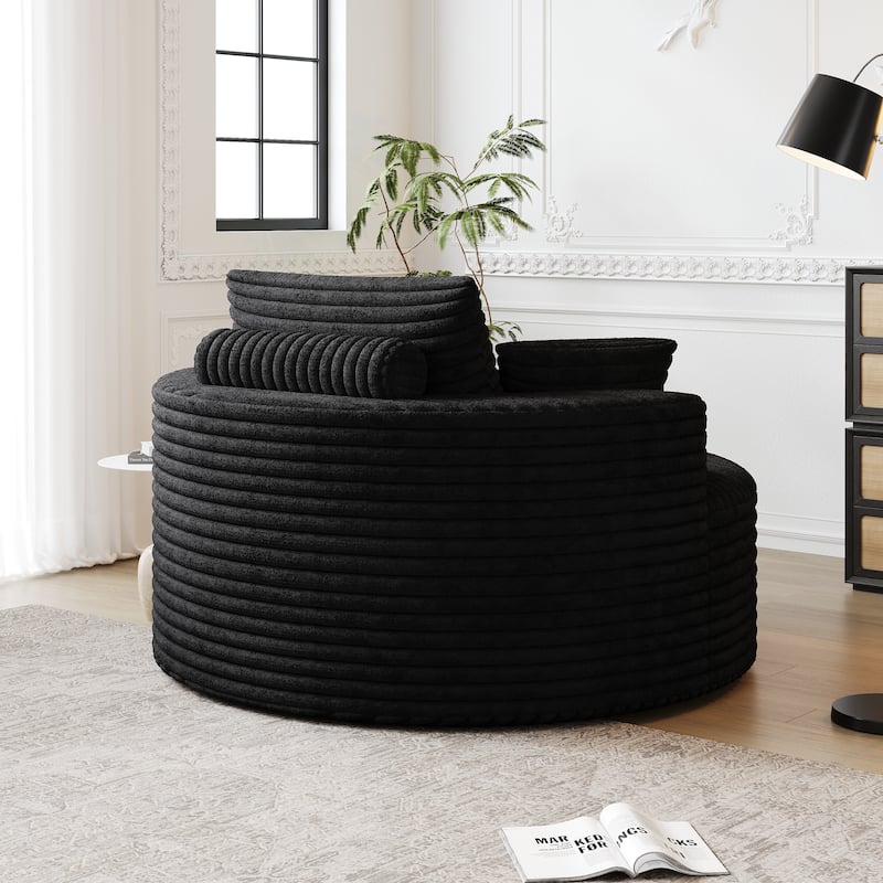 50"L Corduroy Sponge Single Sofa,No Assembly Required,Fluffy Modern Sleeper Chair (Not A Swivel Chair)