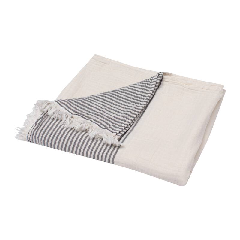 Sevita Cotton Striped Versatile Standard Size Throw Blanket