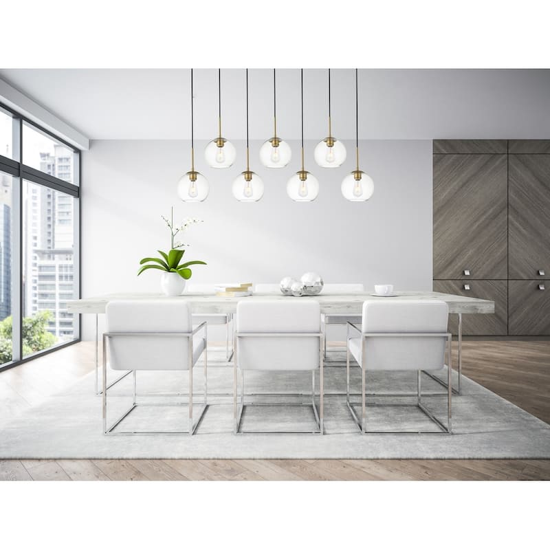 7-Light 54 inch Pendant with Clear Glass