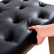preview thumbnail 28 of 57, Button-Tufted Bench for End of Bed, Entryway Bench Beige/ Black/ Brown Solid Wood, Leather, Fabric 44-inch