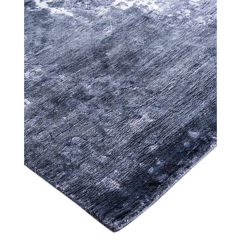 Modern One-of-a-Kind Hand-Knotted Area Rug, Light Blue - 8' 2" x 9' 10"
