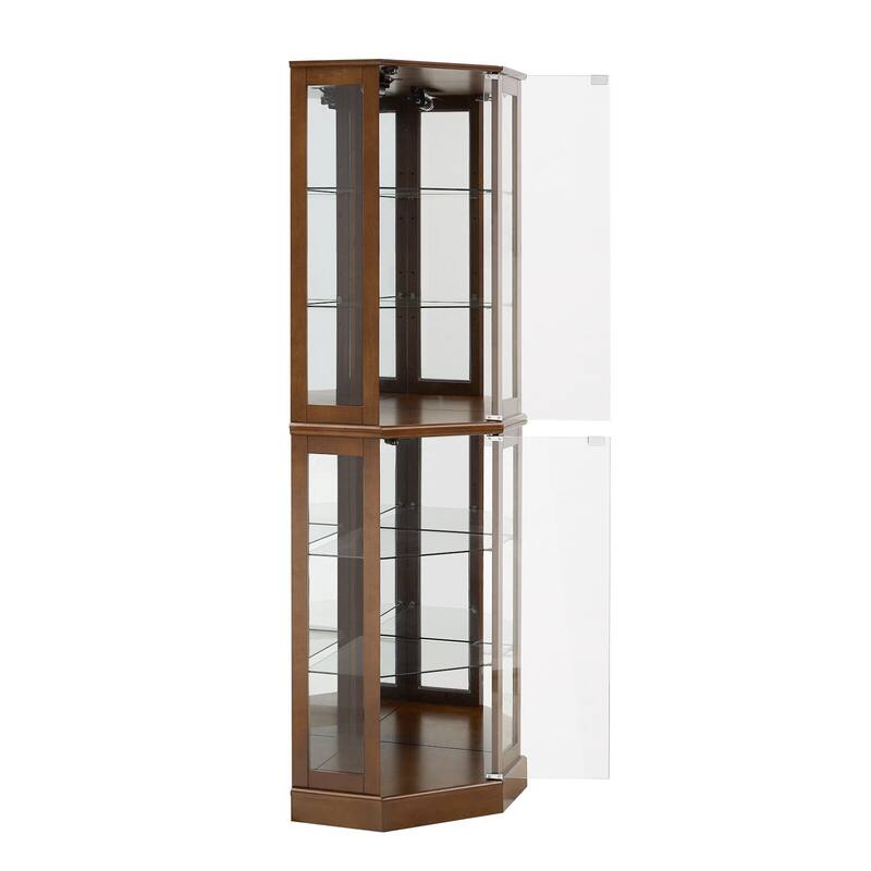 26 in. Width Display Cabinet Lighted Corner China Cabinet