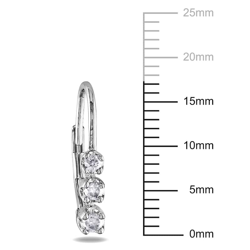 Miadora Sterling Silver 1/4ct TDW Diamond Leverback Earrings