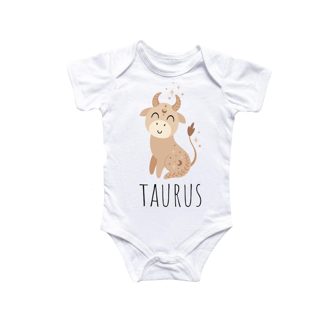 Taurus Zodiac - Baby Boy Girl Clothes Infant Bodysuit Funny Cute Newborn 1