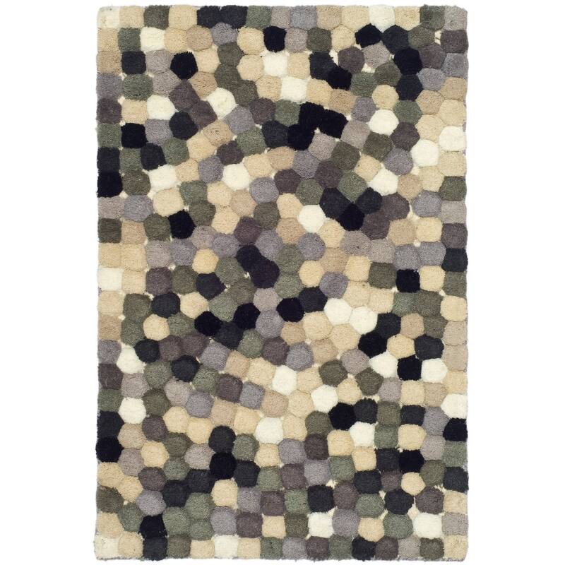 SAFAVIEH Handmade Soho Grisel Mosaic Wool Rug - 2' x 3' - Ivory/Grey