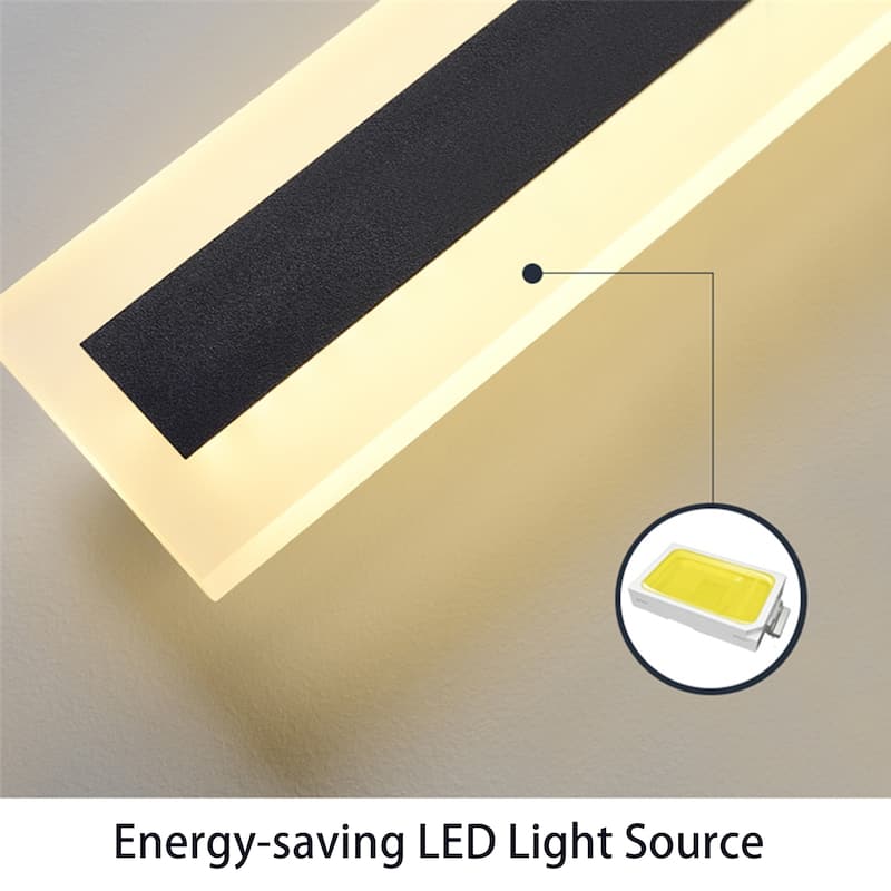 Outdoor Linear Integrated LED Hardwired Wall Sconce Light Fixture