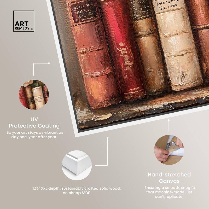 Bookshelf Bouquet III Canvas by Art Remedy
