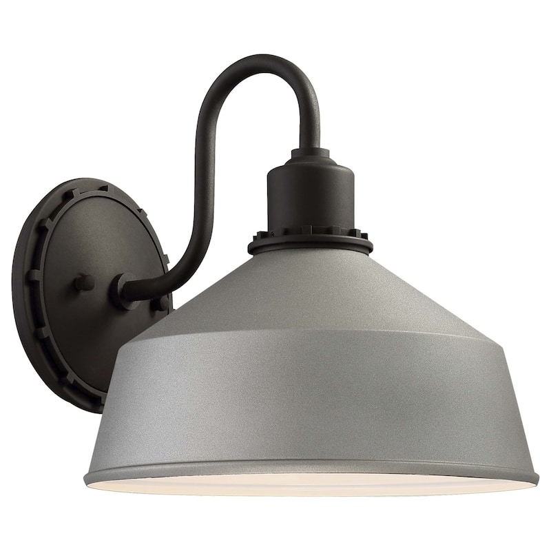 The Great Outdoors Mantiel Single Light 9-3/4" High Outdoor Wall - Sand Silver