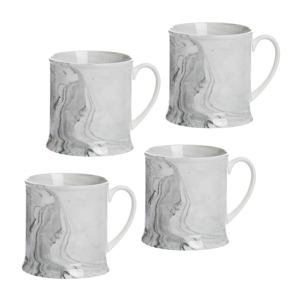 Agate Ware Swirl Design Stoneware Mug Set of 4 - Set of 4