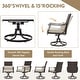 preview thumbnail 25 of 41, EROMMY Outdoor Dining Set, Swivel Rocking Chairs, Rectangular Table w Umbrella Hole, Patio Furniture Set for Backyard
