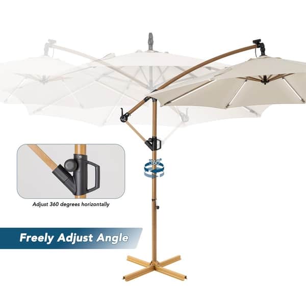 costway 10ft patio umbrella solar powered led 360degrees rotation beige Tangkula 10 FT Umbrella, 3-Tiers Scalloped Outdoor Table Market with 32 LED Lights, Tilt Adjustment, Crank, 8 Sturdy Ribs for Pool, Deck, Backyard (Beige) : Patio, Lawn & Garden You can also freely rotate the umbrella to the position you like Comment SHOP for link of