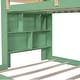 preview thumbnail 3 of 20, Solid Wood Twin Over Full Bunk Bed with Desk&Shelves,Green