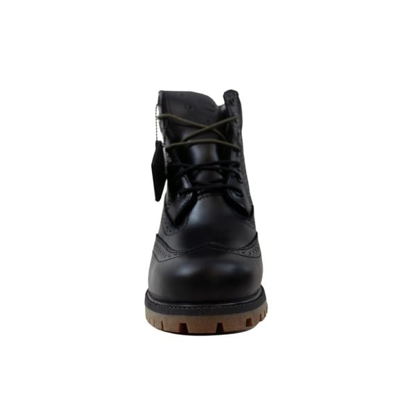 timberland brogue boots black