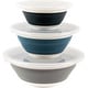 preview thumbnail 2 of 2, Progressive International Progressive Prepworks Thinstore Collapsible Prep/Storage Bowls with Lids - Set of 3, Dark Pastels