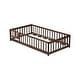 preview thumbnail 10 of 173, Toddler Floor Bed with Fence and Door, Montessori Platform Floorbed with Safety Guardrails for Children Boys Girls Kids Playroom