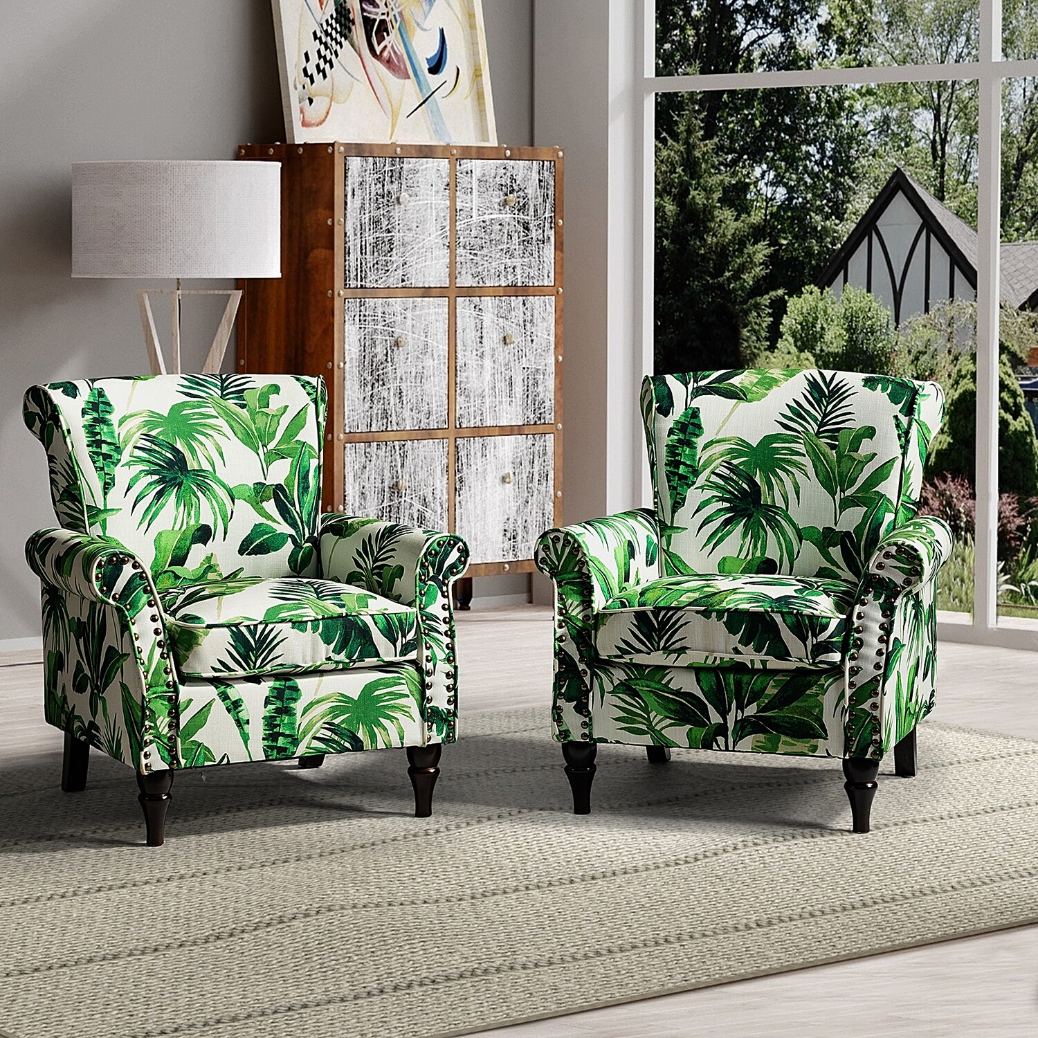 Leaf print online armchair