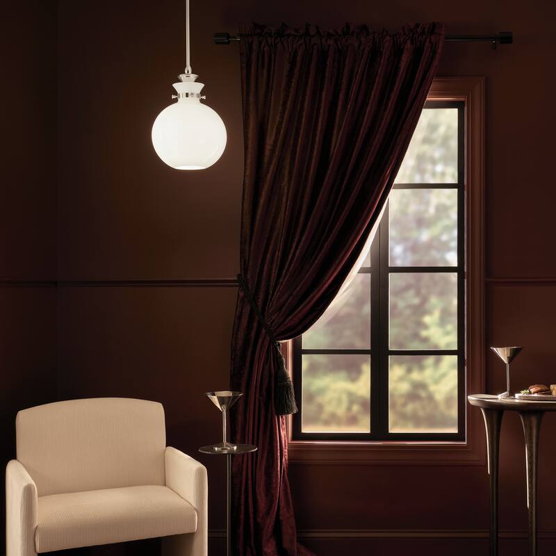 Kichler Lighting Laria 10.25 Inch 1 Light Pendant with Opal Glass in Polished Nickel