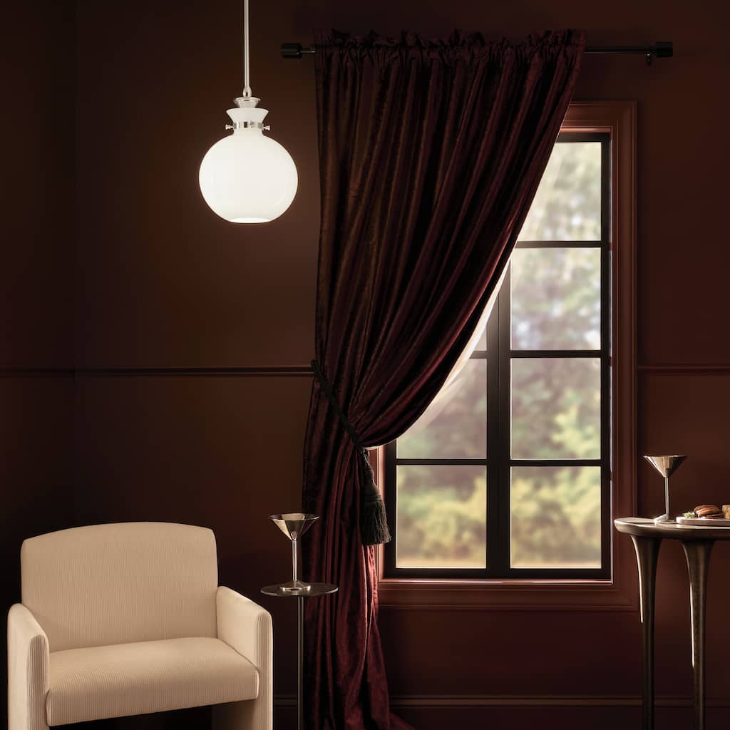 Kichler Lighting Laria 10.25 Inch 1 Light Pendant with Opal Glass in Polished Nickel