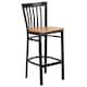 Option Natural Wood Seat/ Black Metal Frame
