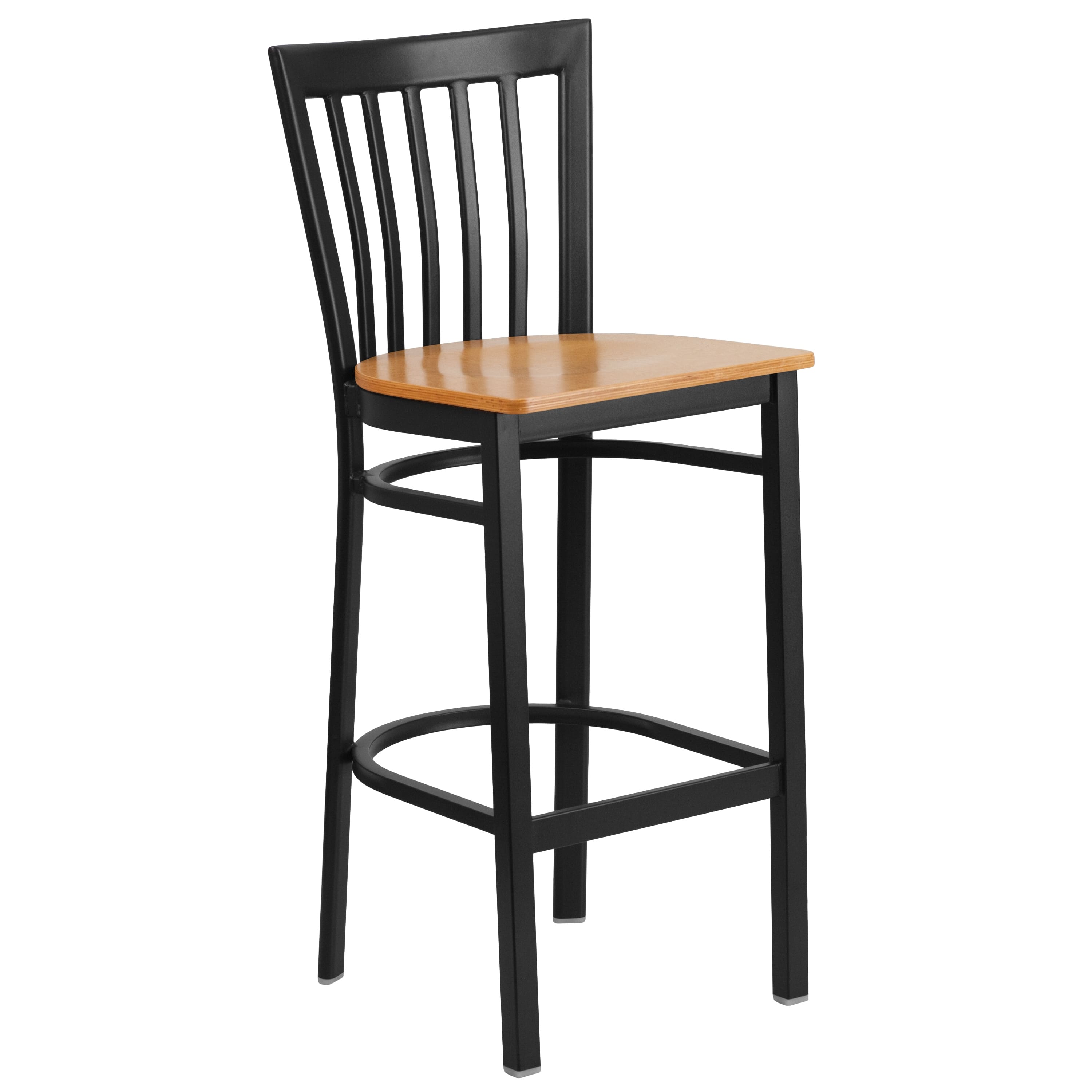 Option Natural Wood Seat/ Black Metal Frame