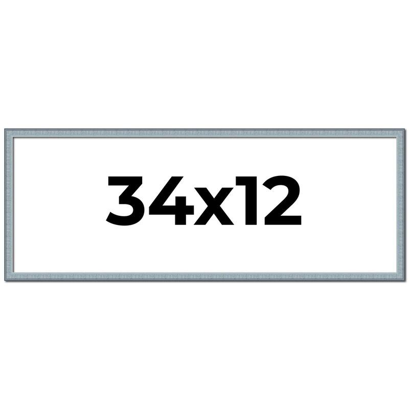 34x12 Frame Rustic Sky Blue Solid Wood Picture Frame | 0.75 Inch