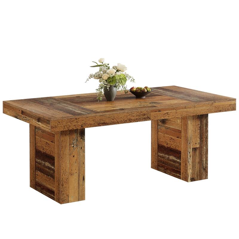 63'' Large Dining Table for 6, Rectangle Wooden Kitchen Table for Dining Room, Family Meals, Banquets & Dinner Parties