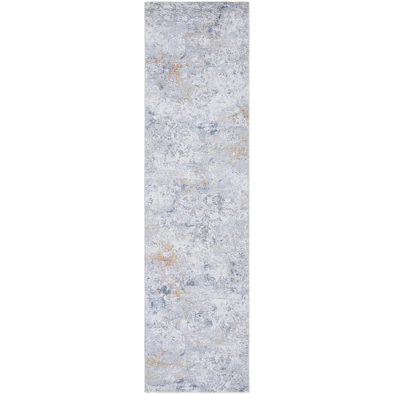 Livabliss Hassler Modern Abstract Area Rug - Grey/Yellow - 2' 7" x 10'