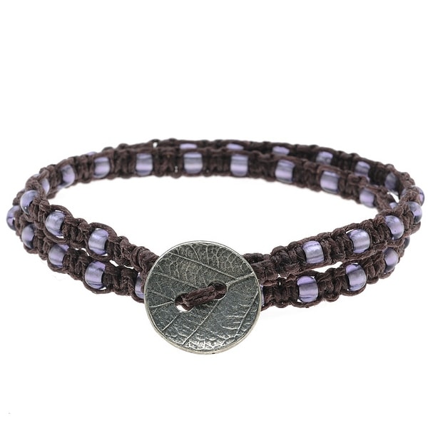 Beaded Macrame Wrap Bracelet (Brn & Purple) - Exclusive Beadaholique Jewelry Kit