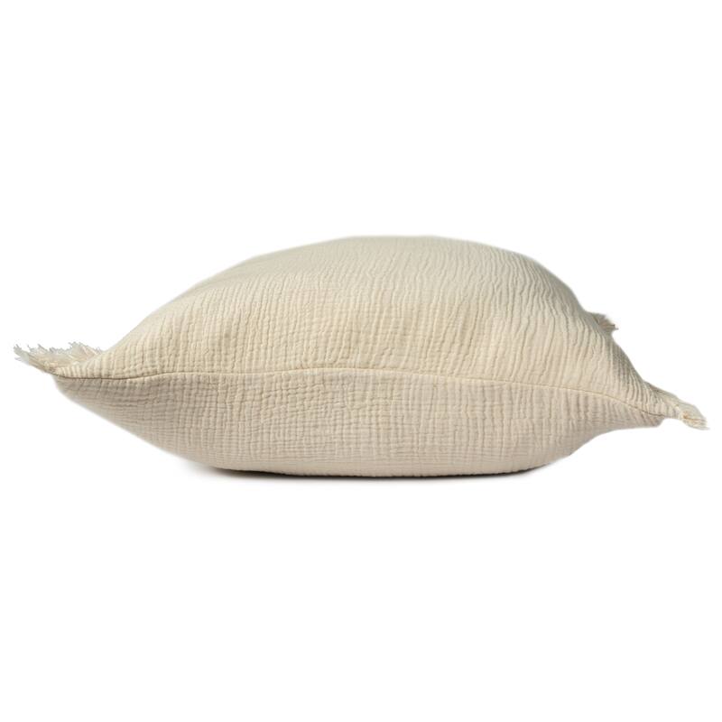 Sevita Solid Turkish Cotton Fringed Throw Pillow
