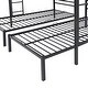 preview thumbnail 9 of 22, Full over Twin & Twin Size Bunk Bed with Built-in Shelf in Black