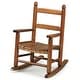 preview thumbnail 35 of 38, 16 In. Kids Classic Solid Poplar Wood Rocking Chair, Egg-Shaped Seat For Ages 2–5 - 9' x 12' Brown