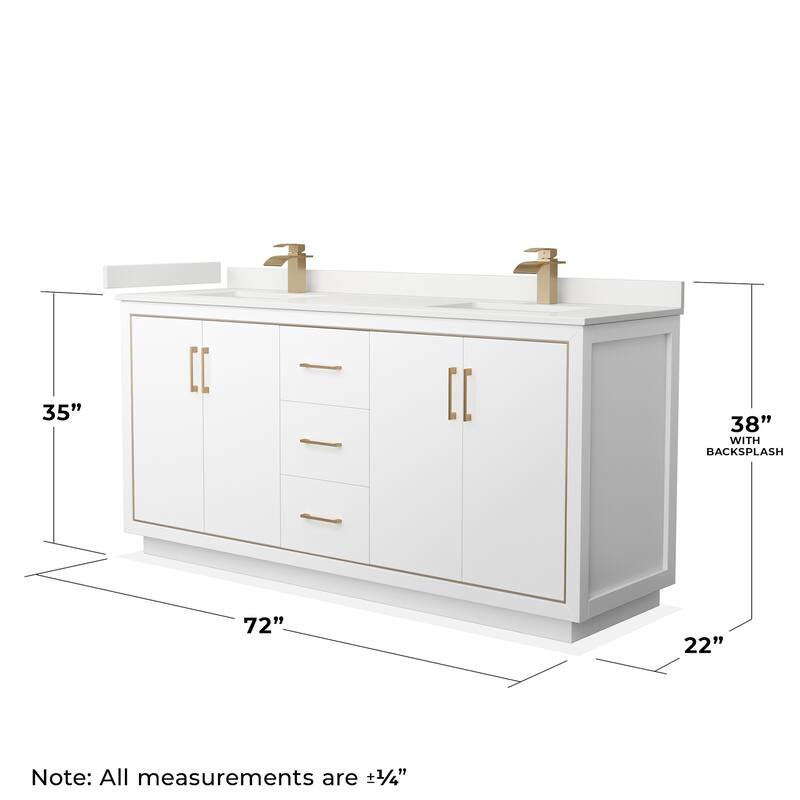 Wyndham Collection WCF111172D-QTZ-UNSM70 Icon 72" Free Standing Double