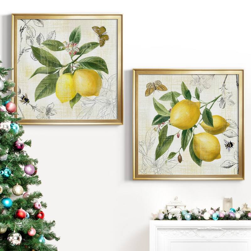 Linen Lemons I Premium Framed Canvas - Ready to Hang