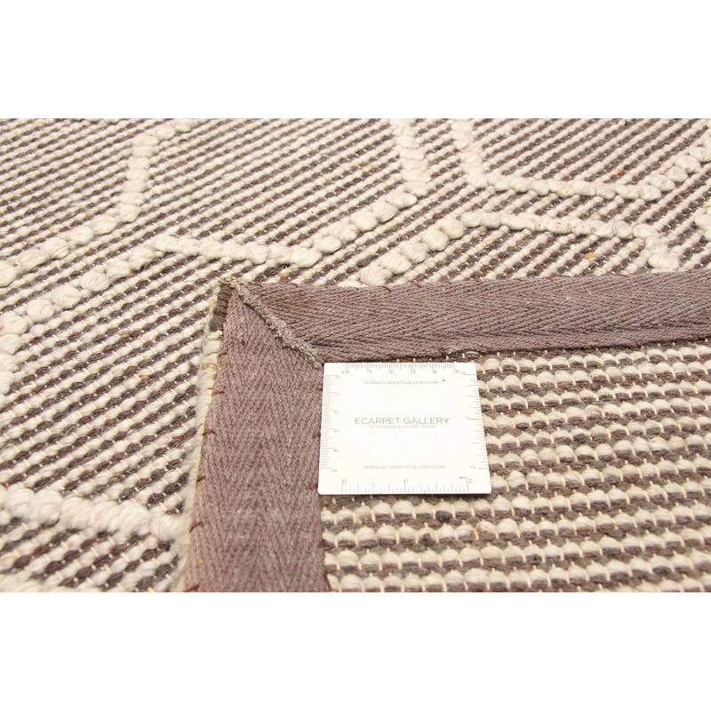 ECARPETGALLERY Braid weave Sienna Brown Wool Rug - 5'1 x 7'5