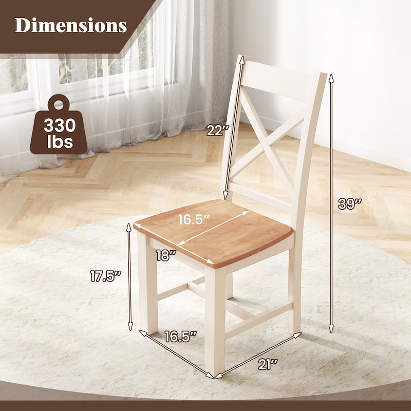 Gymax Modern Wooden Dining Chairs Set of 4 w/ High Back Rubber Wood