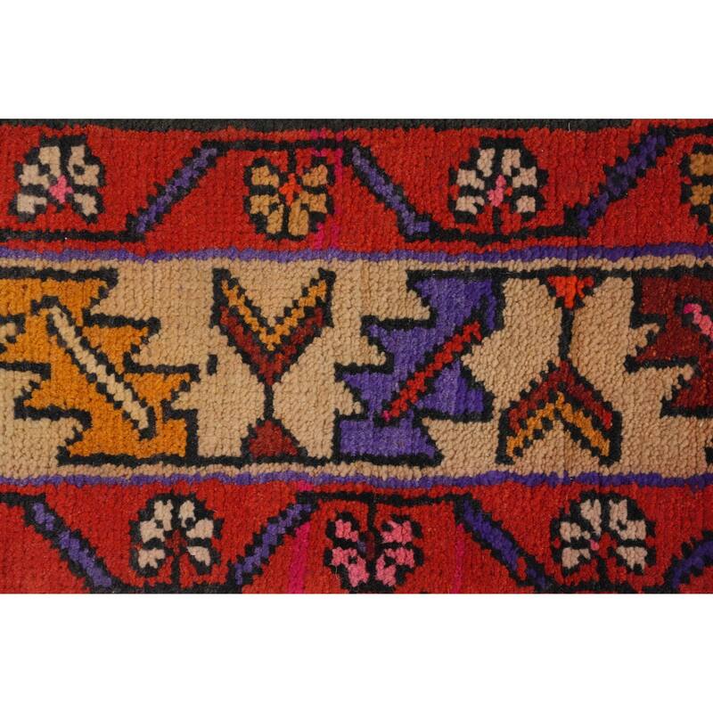 Hand Knotted Oriental 100% Wool Carpet Traditional Tribal Oranges & Rust Meshkin Runner Rug - 10' 2'' X 3' 8''