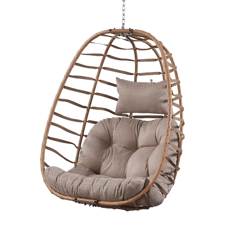 Outdoor Wicker Egg Hanging Basket Swing Chair