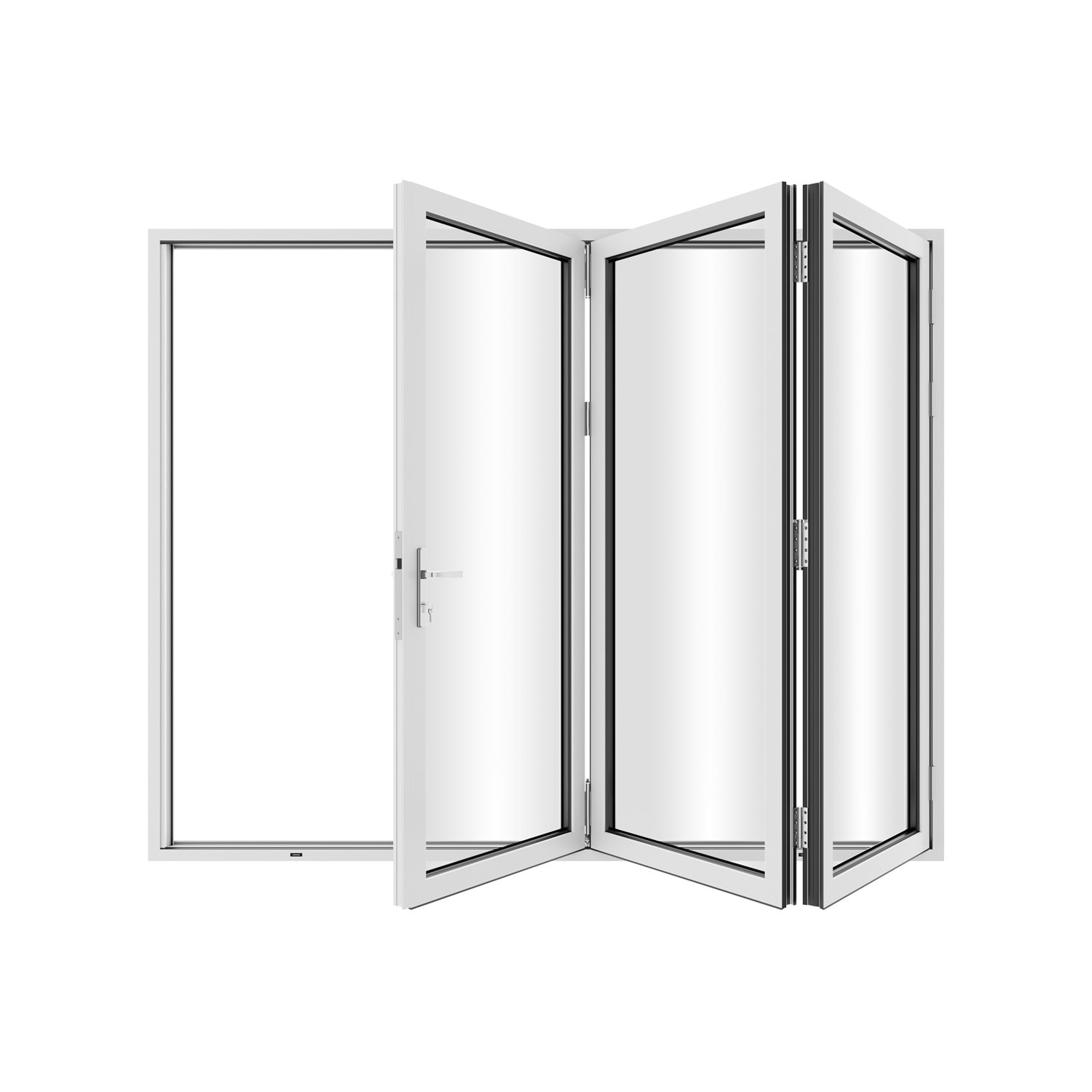 KaMic 96" x 80" 3-Panel Aluminum Patio Folding Door Left to Right-Outswing