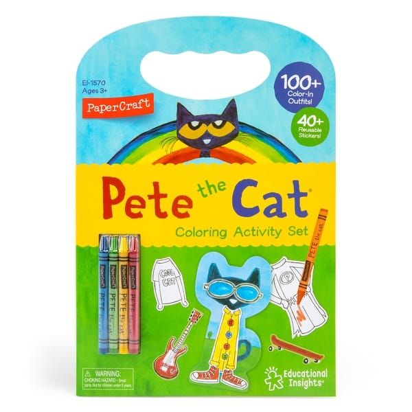 slide 2 of 8, Educational Insights Papercraft Pete the Cat Coloring Activity Set - Multi Multi - Kids