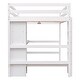 preview thumbnail 12 of 13, White Full Loft Bed with Shelves and Under-bed Desk